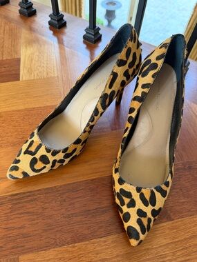Banana Republic Leopard Pointed Toe Stiletto Pumps - Women's